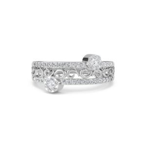 Lab Grown Diamond Art Deco Ring (Silver)