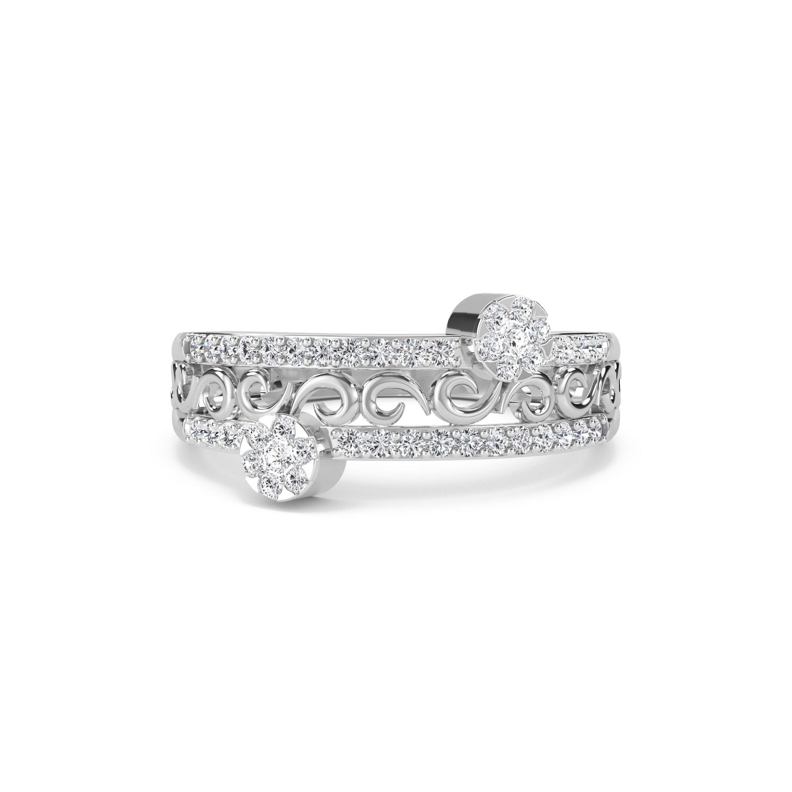 Lab Grown Diamond Art Deco Ring (Silver)