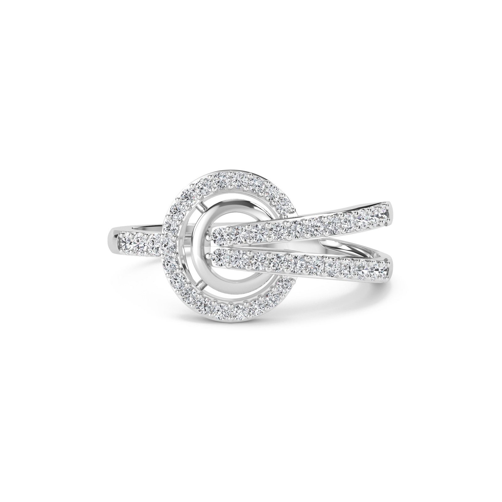 Dazzle Diamond Cricle Ring For Her (Silver)