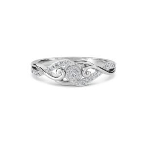Luxurious Lab Grown Diamond Twisted Ring (Silver)