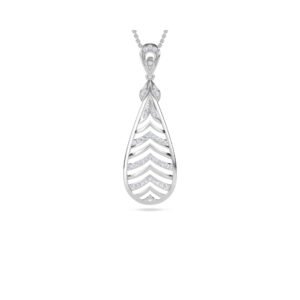 Luxurious Pear Shape Women Diamond Pendant (Silver)