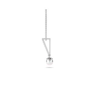Latest Diamond With Pearl Pendant (Silver)