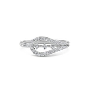 Refined Two Tone Lab Grown Diamond Tiny Band (Silver)