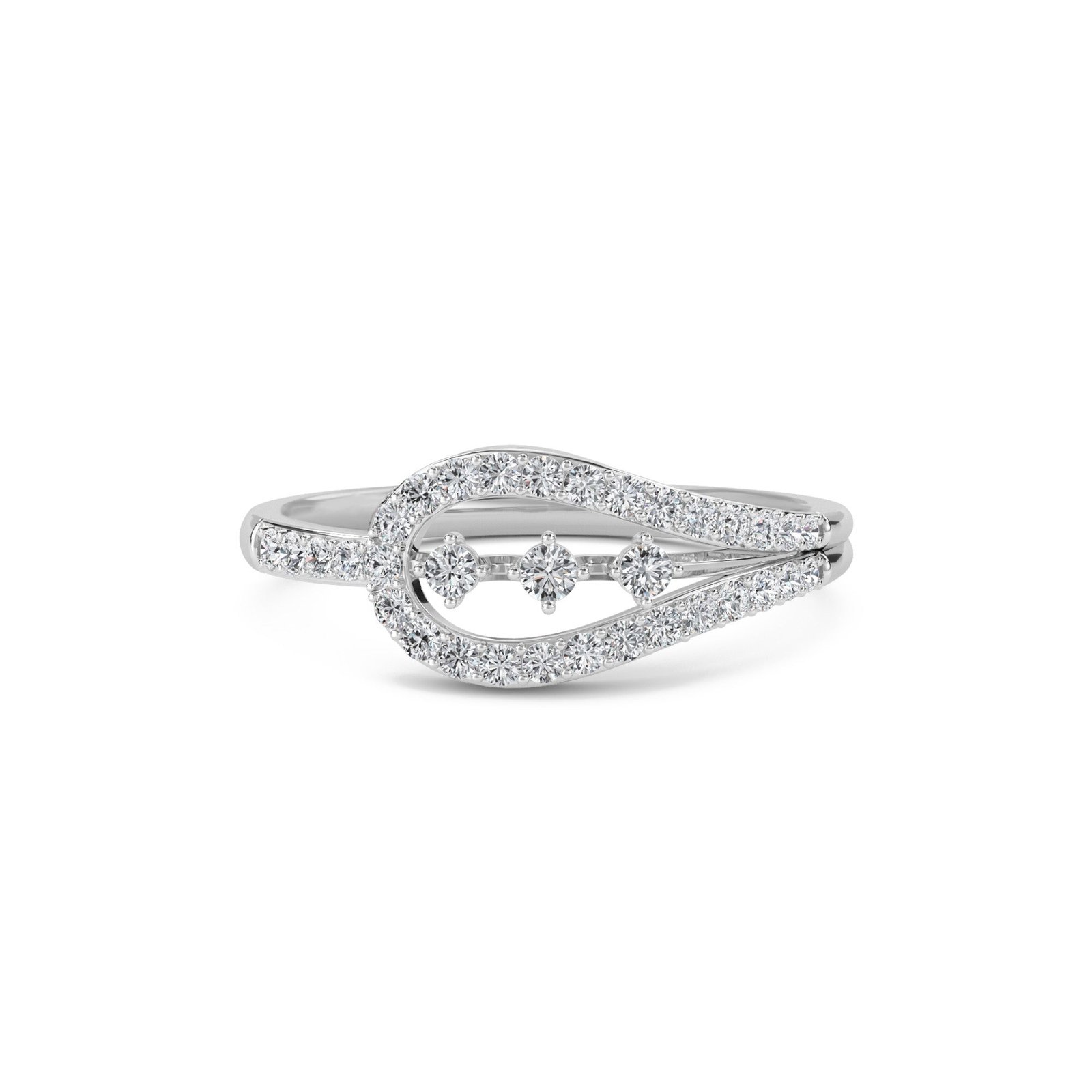 Refined Two Tone Lab Grown Diamond Tiny Band (Silver)