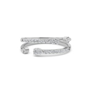 Delicate Double Diamond Open Band (Silver)