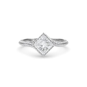 Artistic Princess Lab Grown Diamond Ring (Silver)