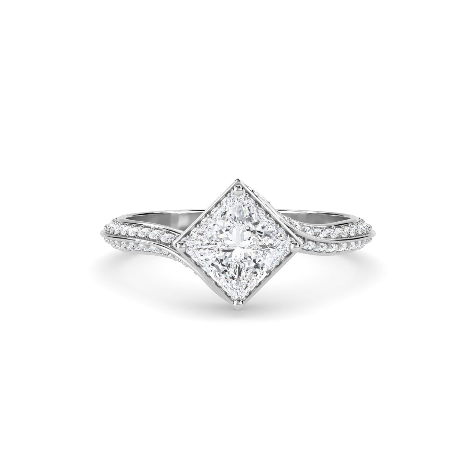 Artistic Princess Lab Grown Diamond Ring (Silver)