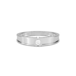 Lab Grown Diamond Solitaire Ring for Men in Silver – Modern Minimal Design (Silver)