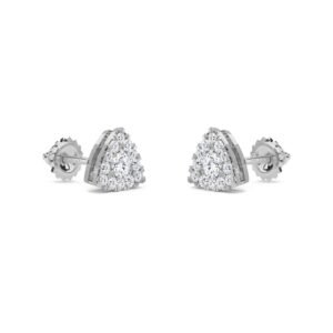 Trillion Shaped Diamond Tiny Studs (Silver)