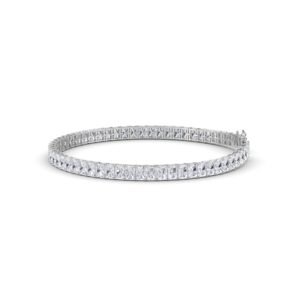 Gleaming Radiant Lab Grown Diamond Tennis Bracelet (Silver)