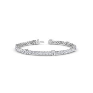 Delicate Diamond Tennis Bracelet Gift For Her (Silver)