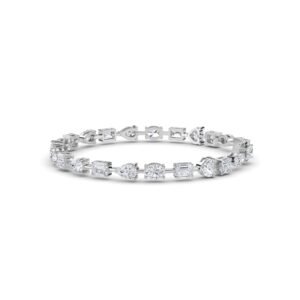 Latest Multi Diamond Daily Wear Tennis Bracelet (Silver)