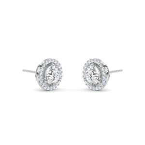 Lab Grown Diamond Round Stud Earrings (Silver)