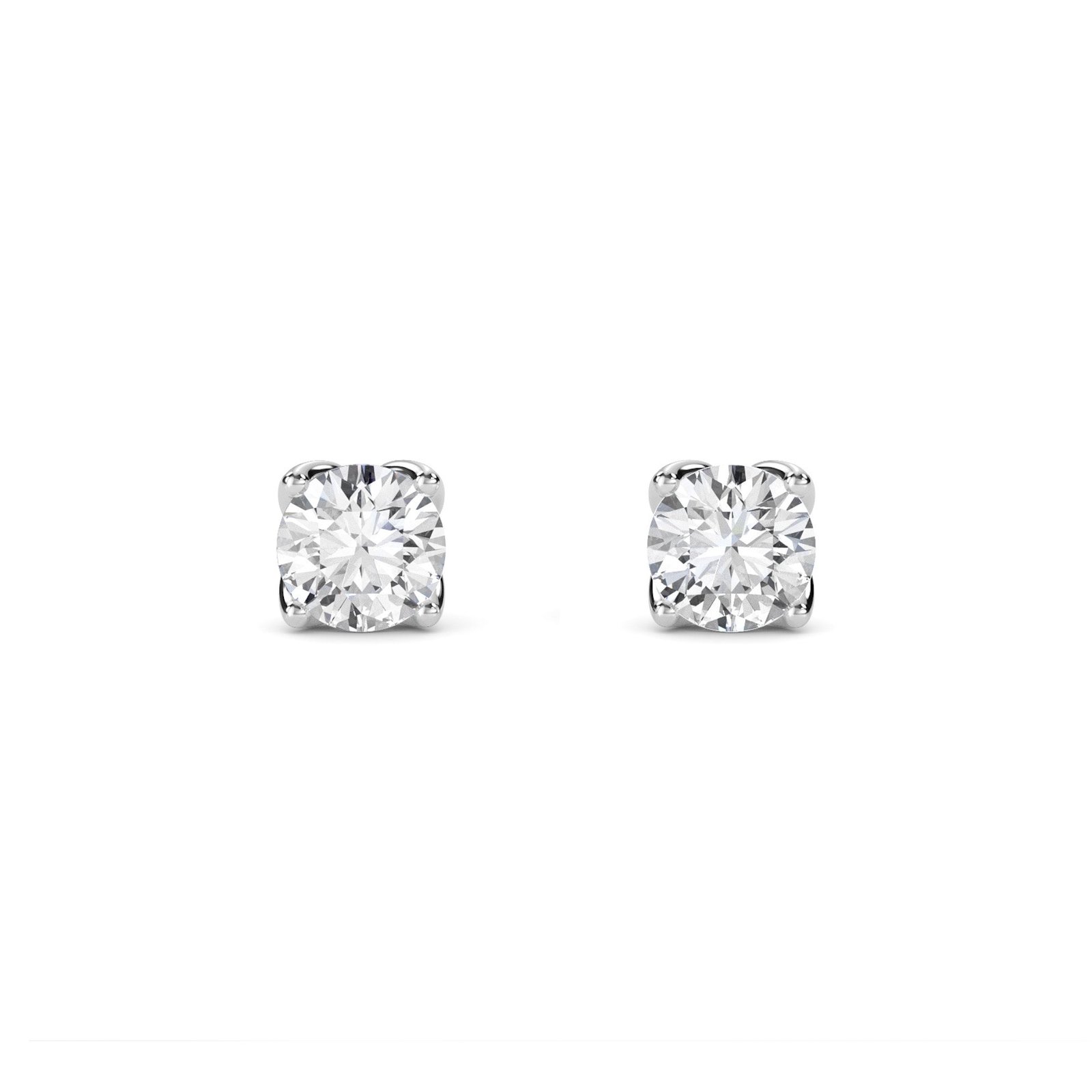 Forever One Diamond Solitaire Minimalist Studs