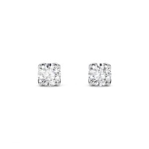 Forever One Diamond Solitaire Minimalist Studs (Silver)