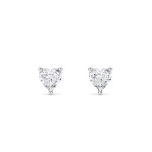 Heart Shape Lab Grown Diamond Solitaire Studs (Silver)