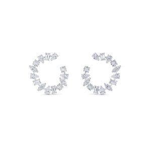 Mini Multi Shape Open Hoop Earrings (Silver)