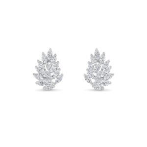 Shimmers Marquise Diamond Cluster Earrings (Silver)