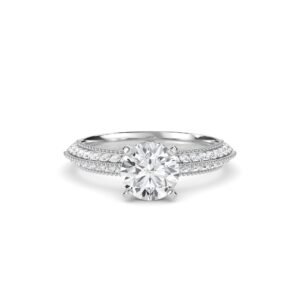 Exquisite Round Diamond Milgrain Set Ring (Silver)
