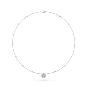 Charming Thin Distance Round Bezel Set Necklace (Silver)