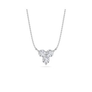 Trio Stone Round Tiny Anniversary Pendant (Silver)