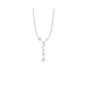 Mixed Lab Grown Diamond Bar Pendant (Silver)