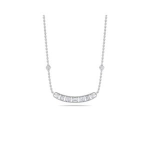 Stackable Mix Diamond U shaped Lavish Pendant (Silver)