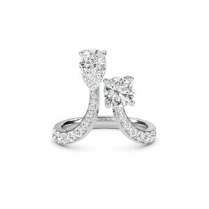 Minimalist Lab Grown Diamond Open Wedding Band (Silver)
