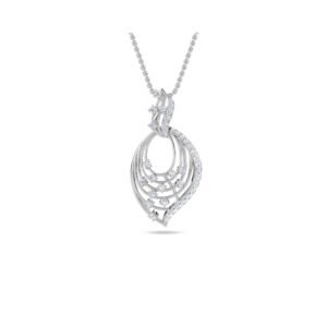 Antique Swirl Diamond Wedding Pendant (Silver)