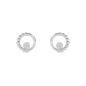 Strands Lab Grown Diamond Open Circle Earrings (Silver)
