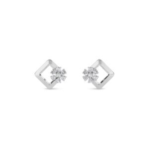 Regal Clasp Lab Grown Diamond Stud Earrings (Silver)