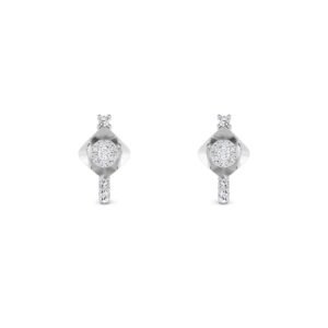 Tiny Lab Grown Diamond Hoop Earrings (Silver)
