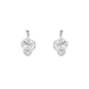 Unique Leaf Style Diamond Daily Wear Earrings (Silver)