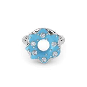 Groovy Lab Grown Diamond Stylish Engagement Ring (Silver)