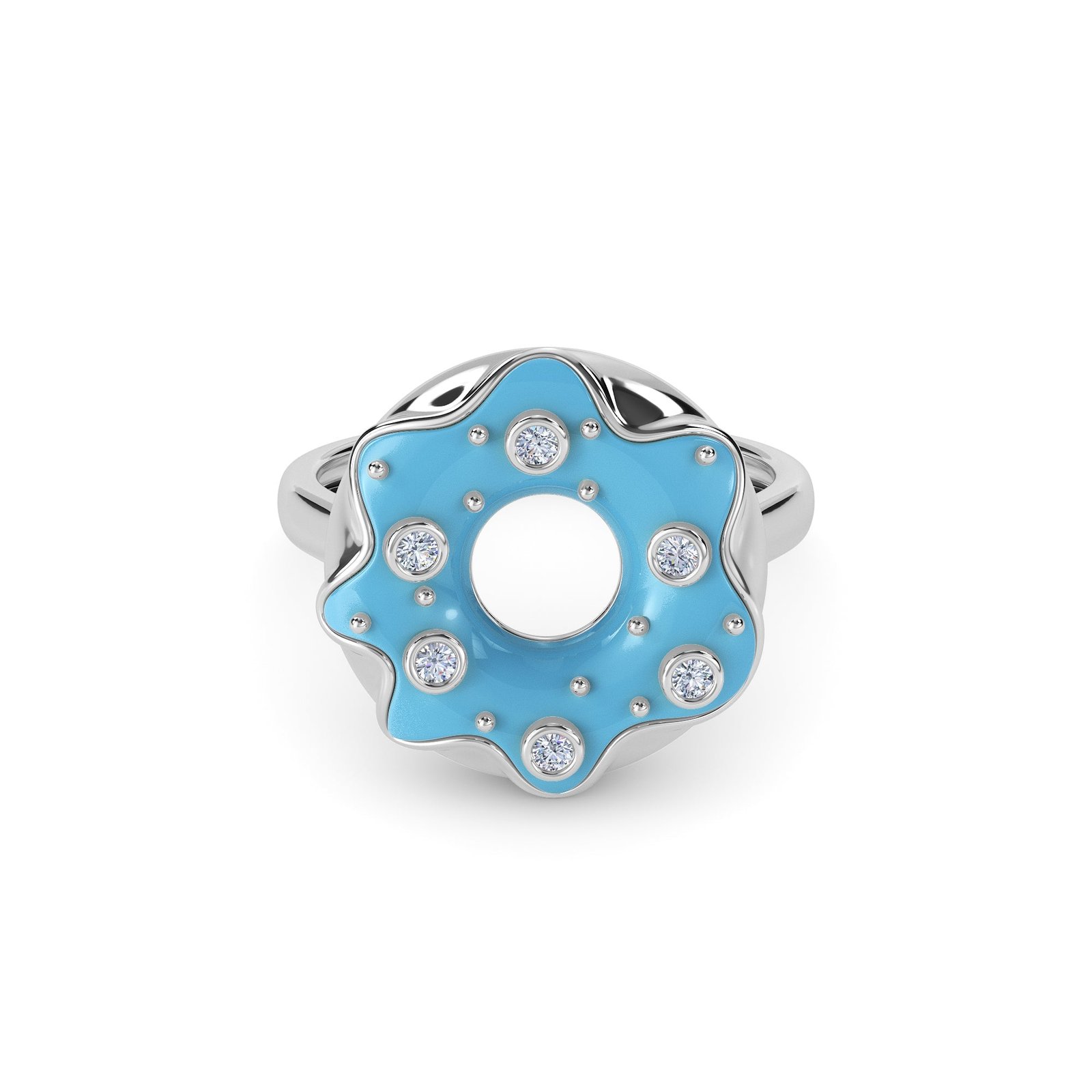 Groovy Lab Grown Diamond Stylish Engagement Ring (Silver)