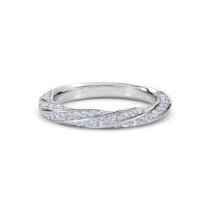 Pave Lab Grown Diamond Rope Style Matching Band (Silver)