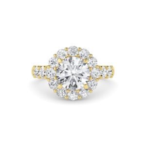 Vintage Style Round Diamond Halo Ring