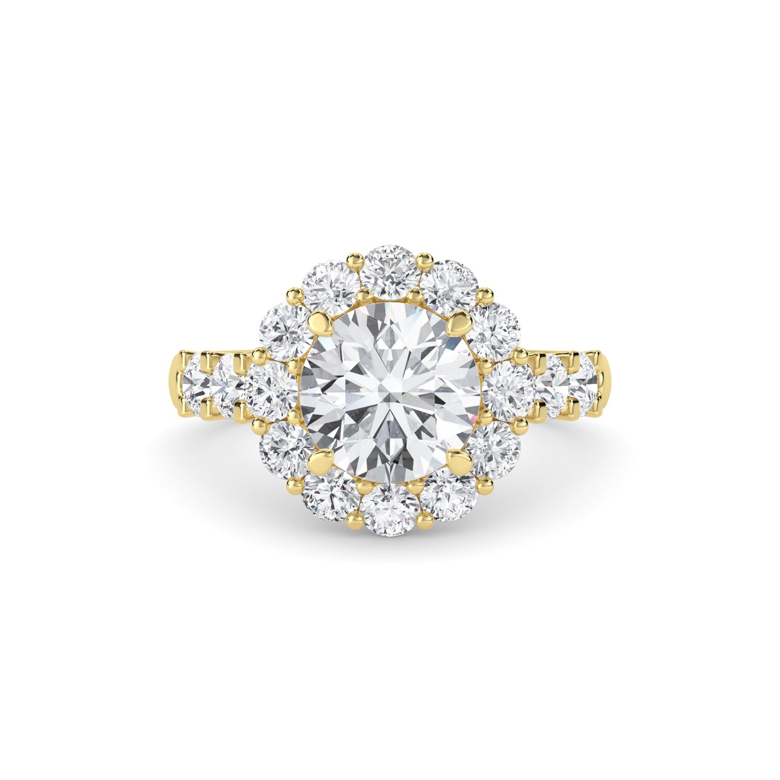 Vintage Style Round Diamond Halo Ring