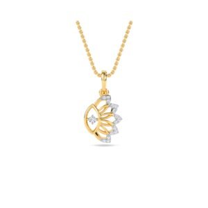 Glazing Half Flower Style Diamond Pendant