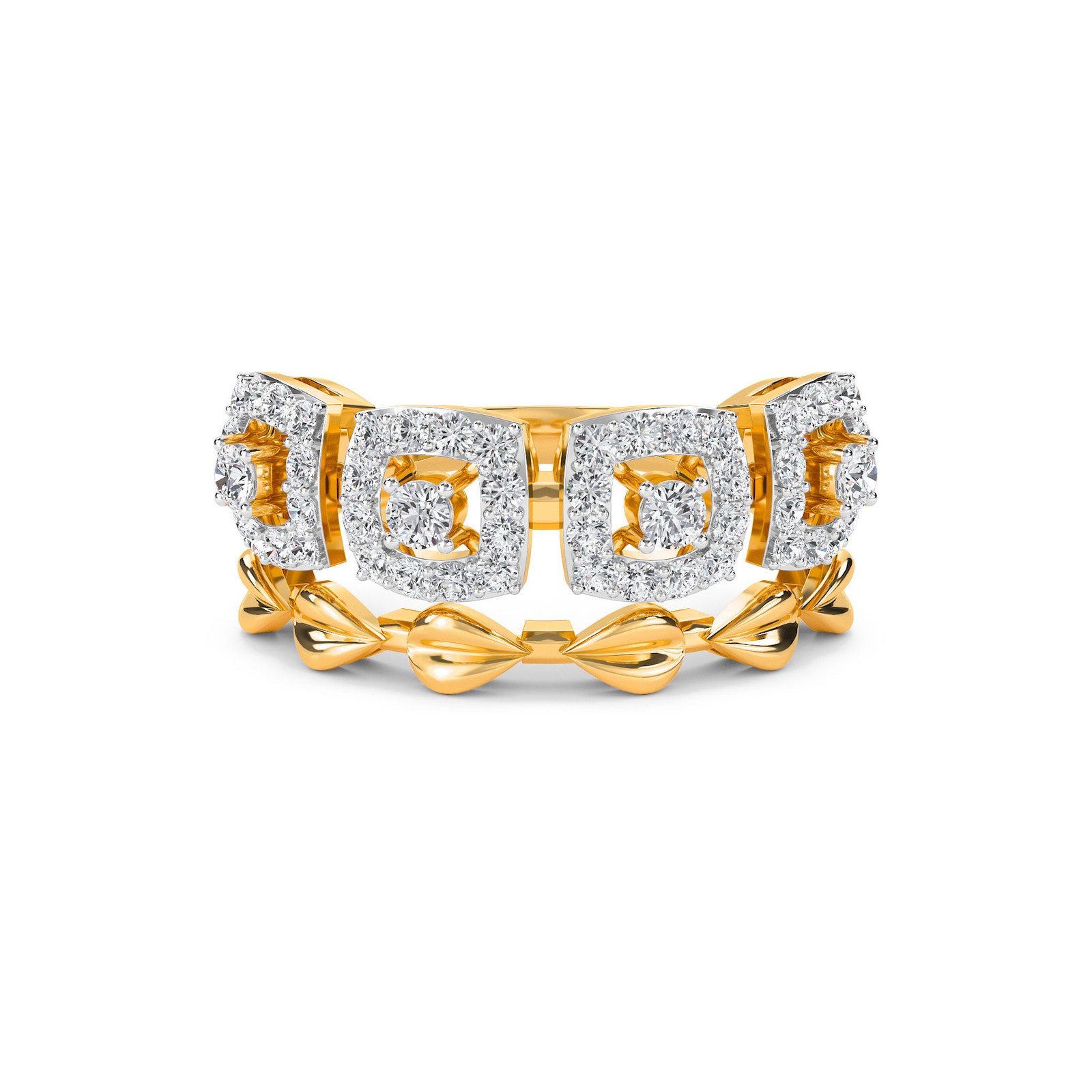 Attractive Lab Grown Diamond Two Row Ring