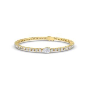 Lavish Pear Cut Lab Grown Diamond Tennis Bracelet