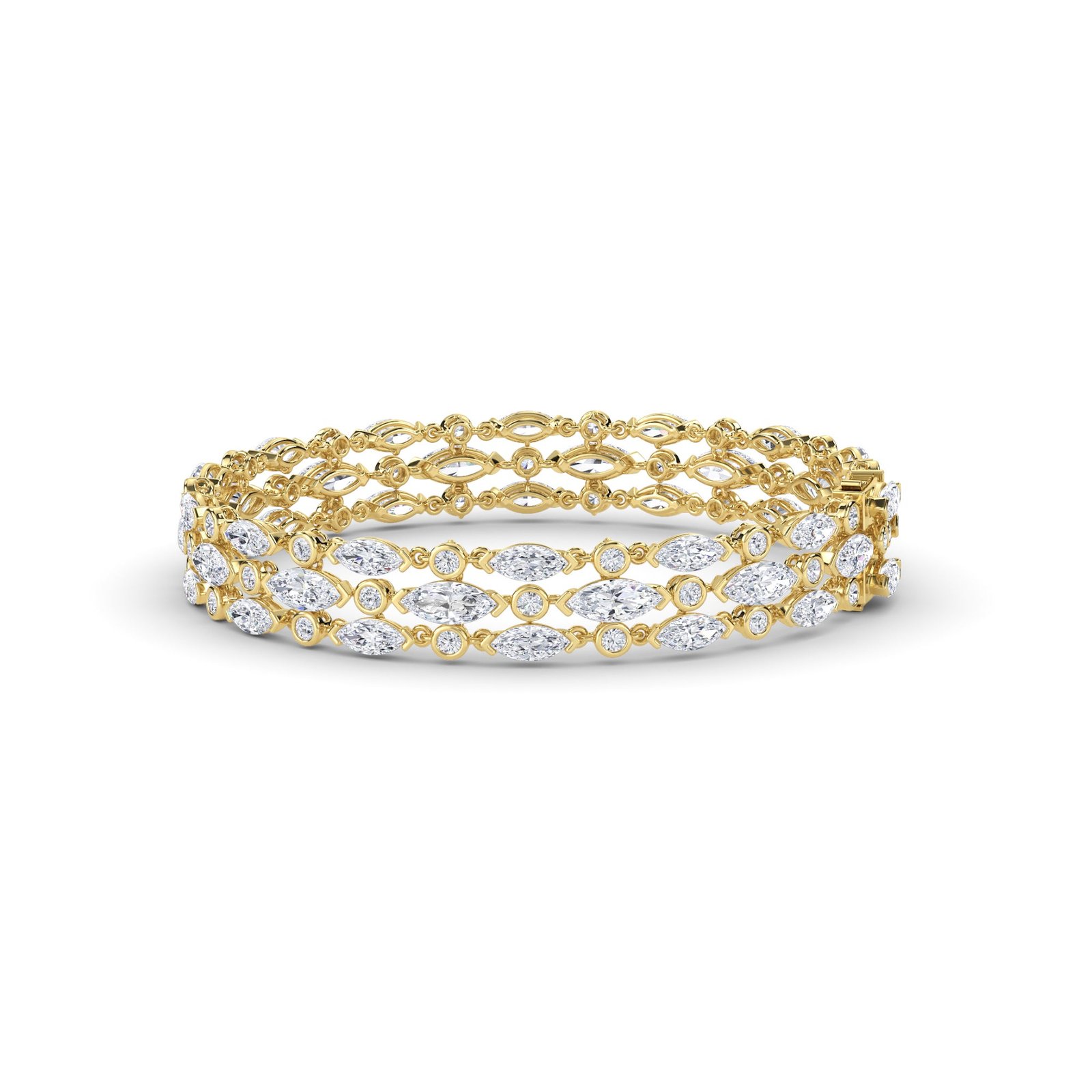 Stylish Marquise Diamond Three Line Womens Bracelet
