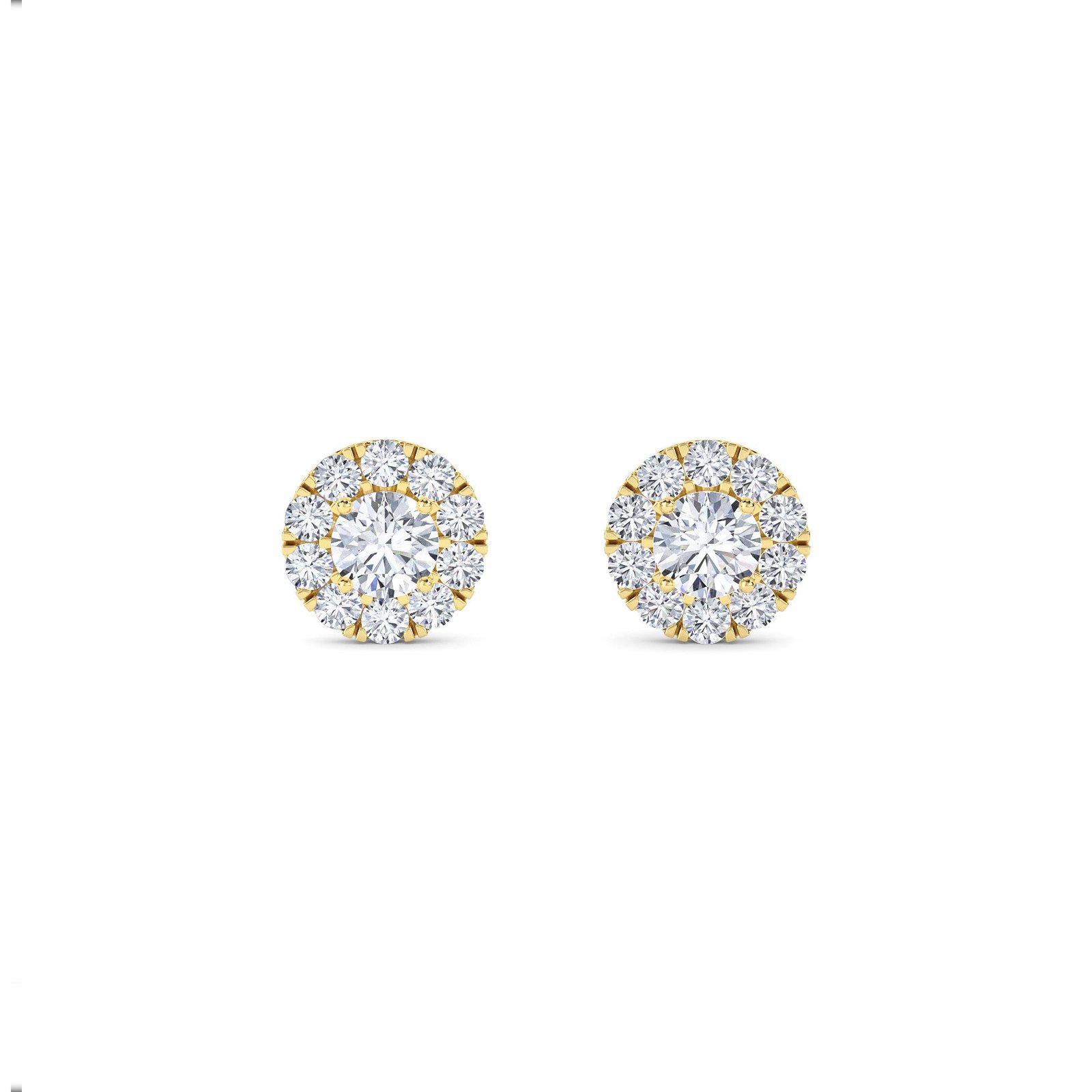 Trendy Round Lab Grown Diamond Halo Stud Earrings