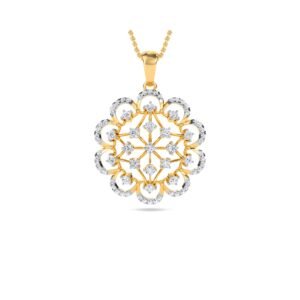 Vintage Sparkling Lab Grown Diamond Floral Pendant