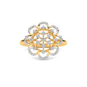Exquisite Vintage Lab Grown Diamond Flower Ring