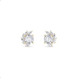 Gardenia Diamond Cluster Stud Earrings