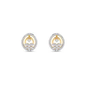 Stylish Round Diamond Swirl Girls Studs