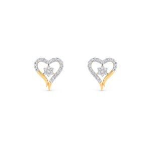 Lovely Heart Shaped Diamond Studs Earrings