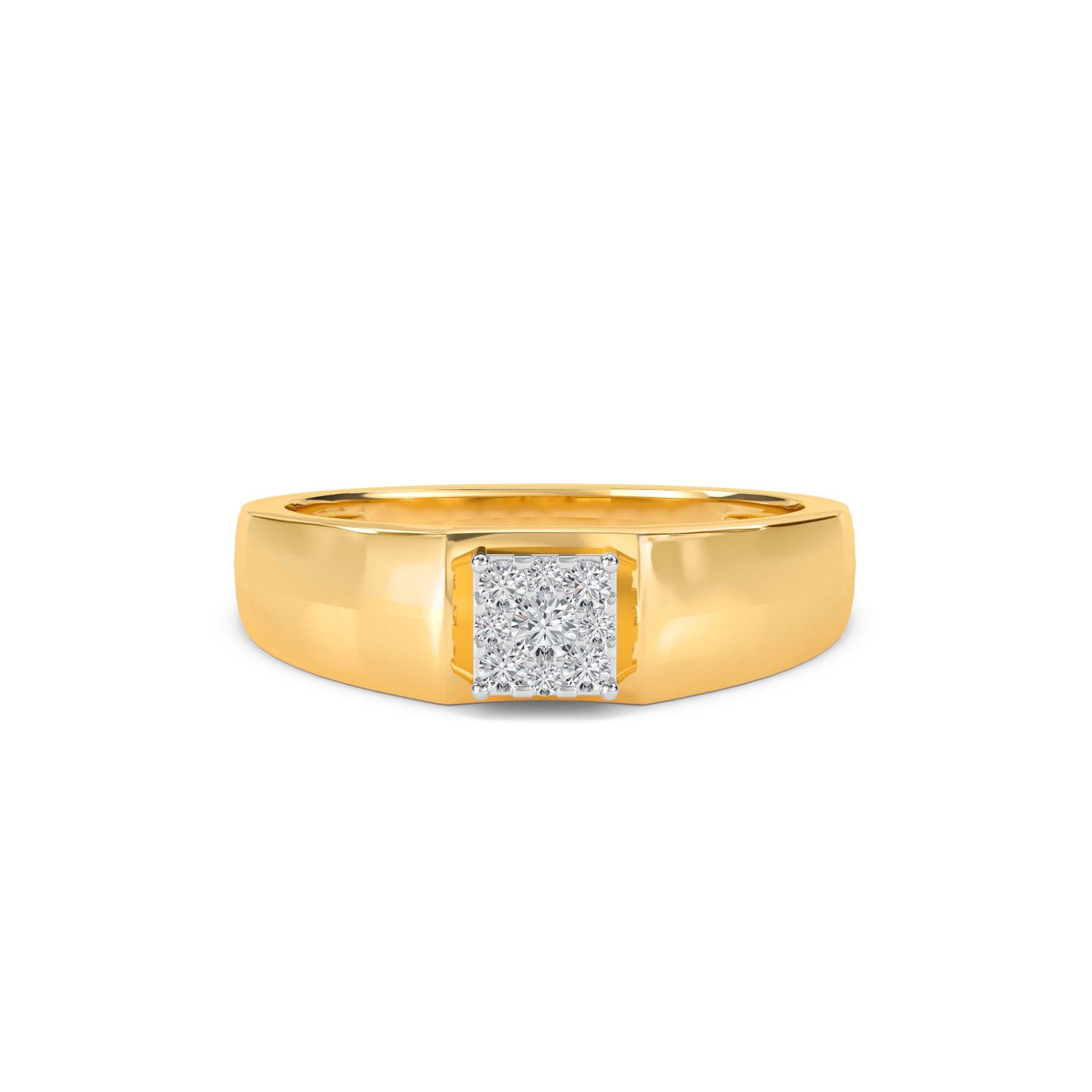 Diamond Cluster Solitaire Mens Ring