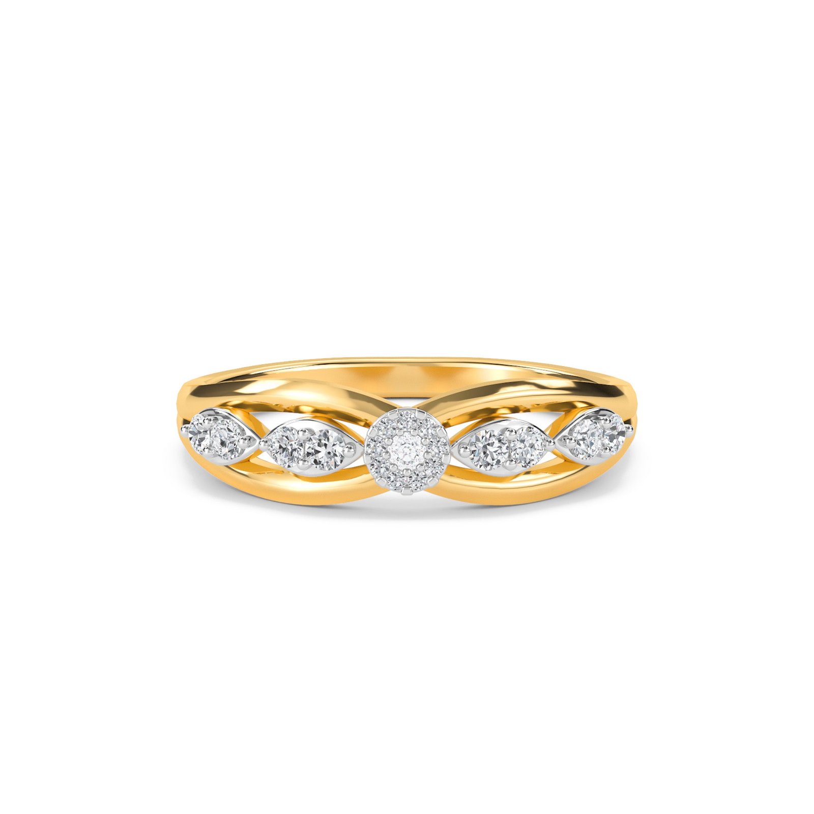 Elegant Diamond Cluster Engagement Ring